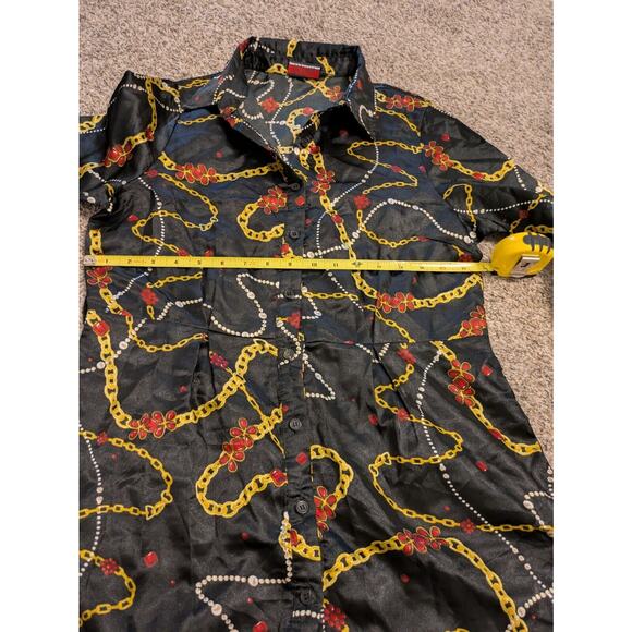 Bob Mackie Vintage Women's Dress Size M Black Long Sleeve Jewelry Design - Picture 5 of 6